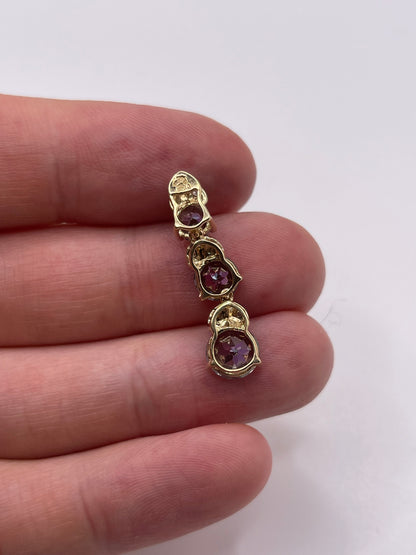 9ct gold mystic topaz and diamond pendant