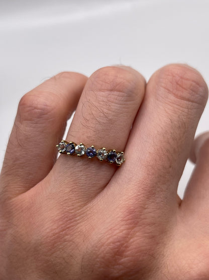 9ct gold aquamarine and iolite ring