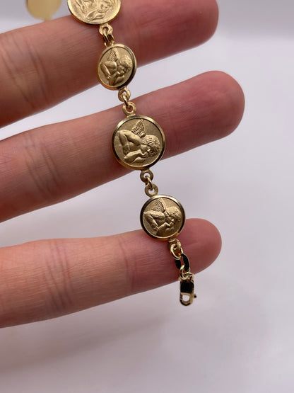 9ct gold cherub bracelet