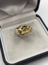 Load image into Gallery viewer, 9ct gold emerald panther ring
