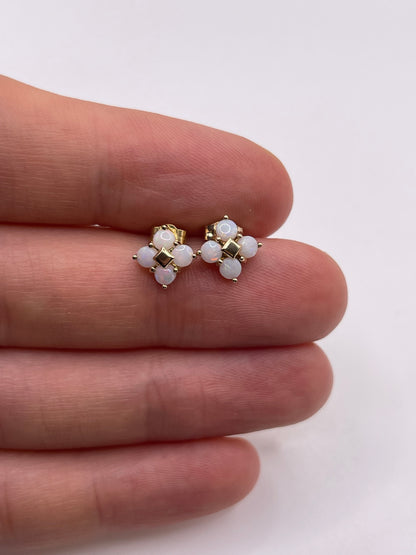 9ct gold opal earrings
