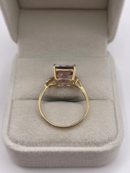 9ct gokd ametrine and diamond ring