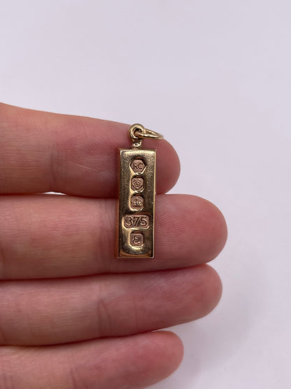9ct gold ingot pendant