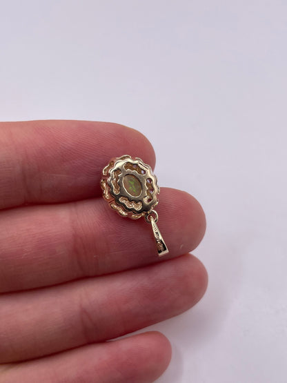 9ct gold opal and tanzanite pendant