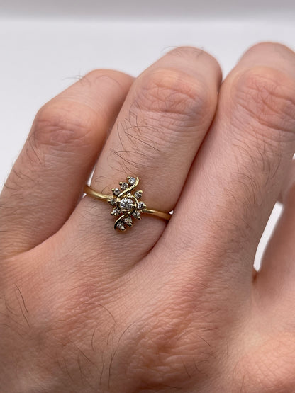 9ct gold diamond cluster ring