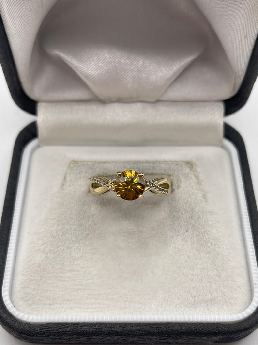 9ct gold zircon cluster ring