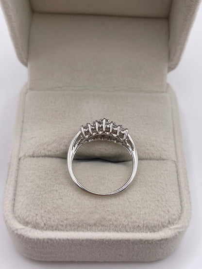 9ct white gold diamond cluster ring