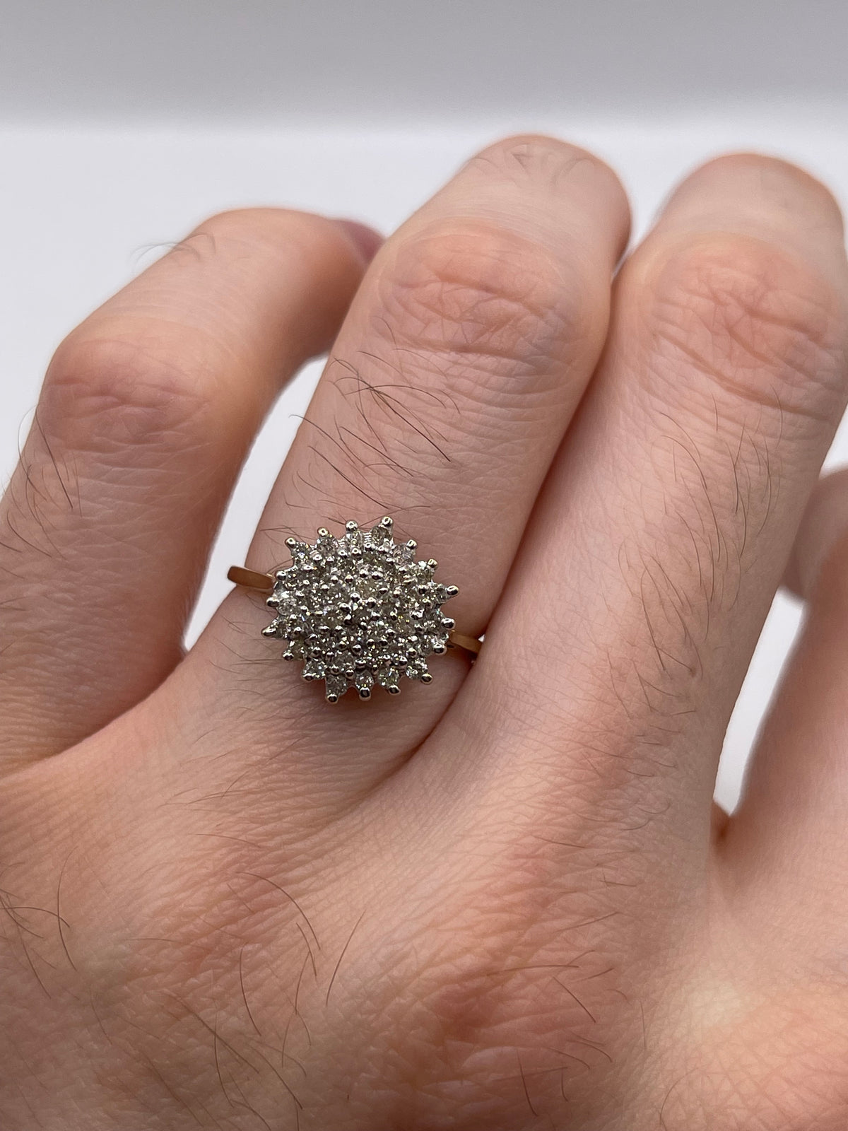 9ct gold diamond cluster ring