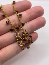 Load image into Gallery viewer, Antique 9ct gold garnet necklace
