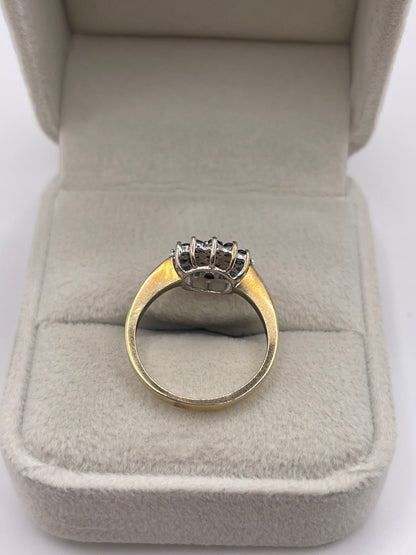 9ct gold sapphire and diamond cluster ring