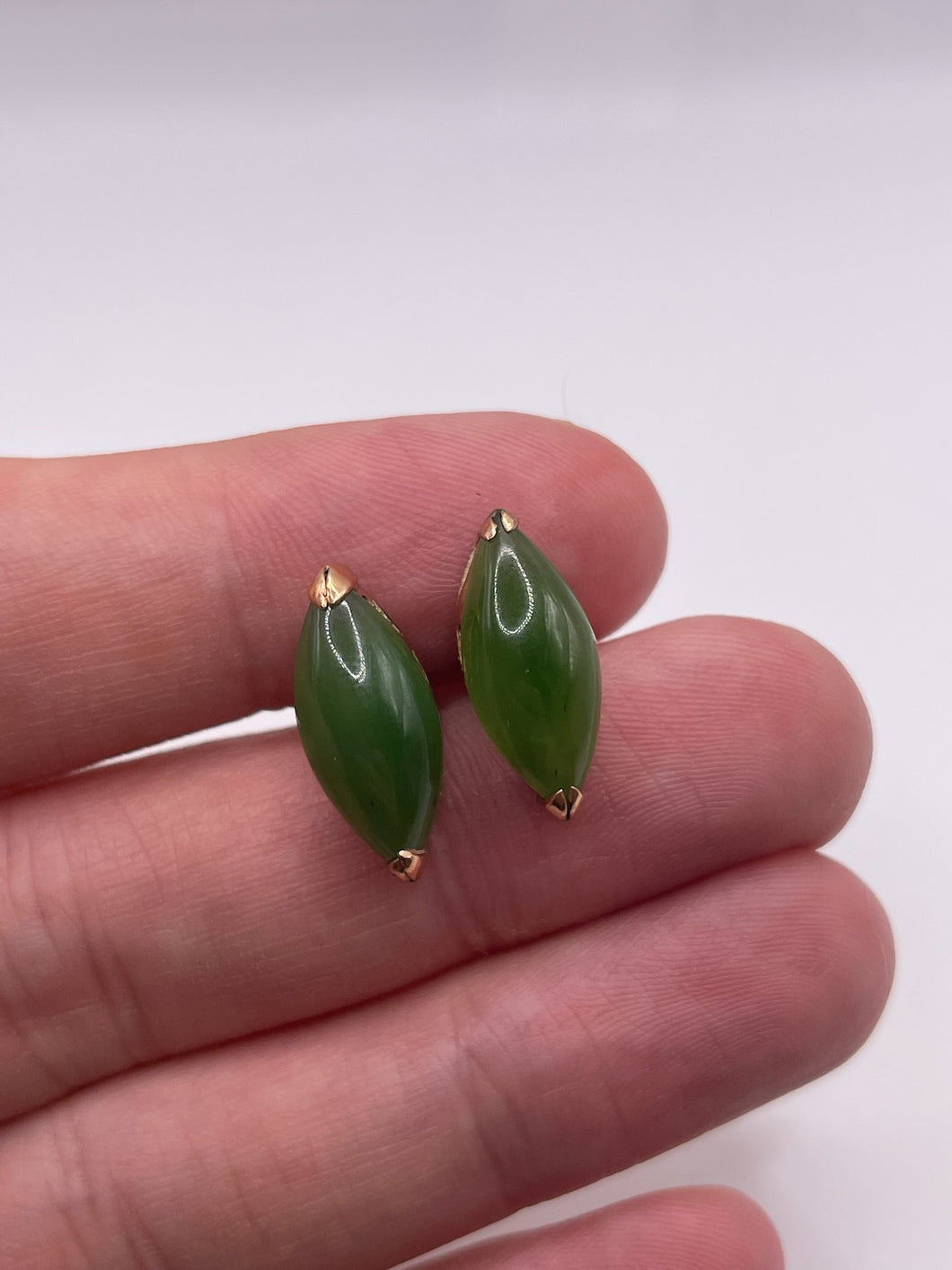 14ct gold jade earrings