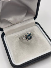 Load image into Gallery viewer, Silver diamond cluster ring
