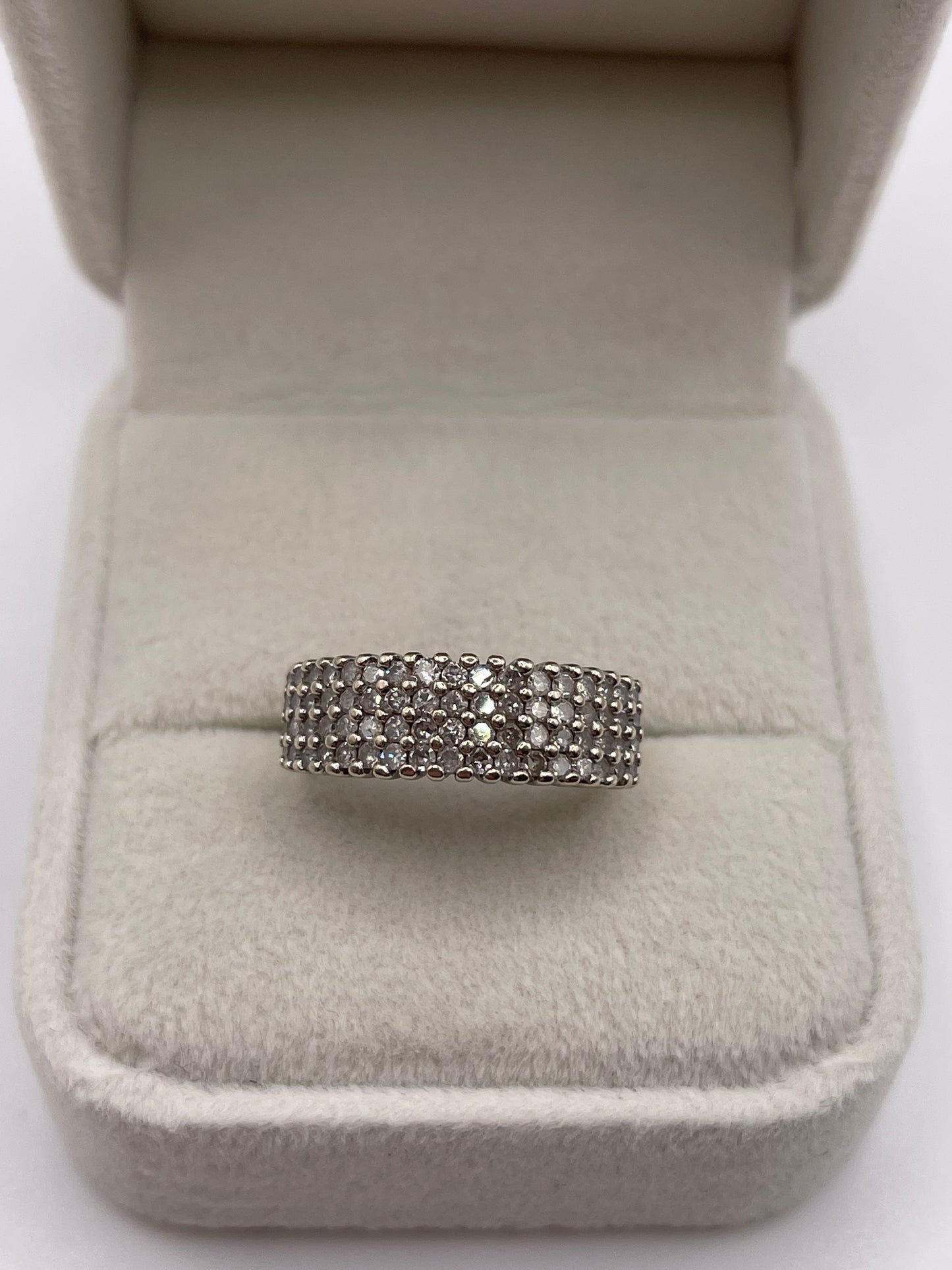 9ct two tone gold diamond cluster ring