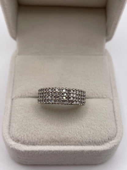 9ct two tone gold diamond cluster ring