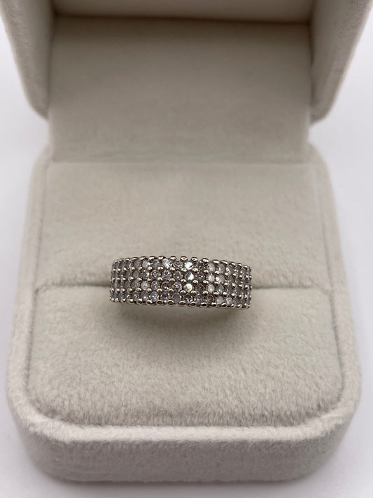 9ct two tone gold diamond cluster ring