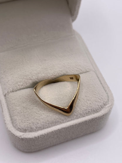 9ct gold double wishbone ring