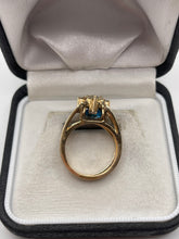 Load image into Gallery viewer, 14ct gold topaz and diamond flip ring
