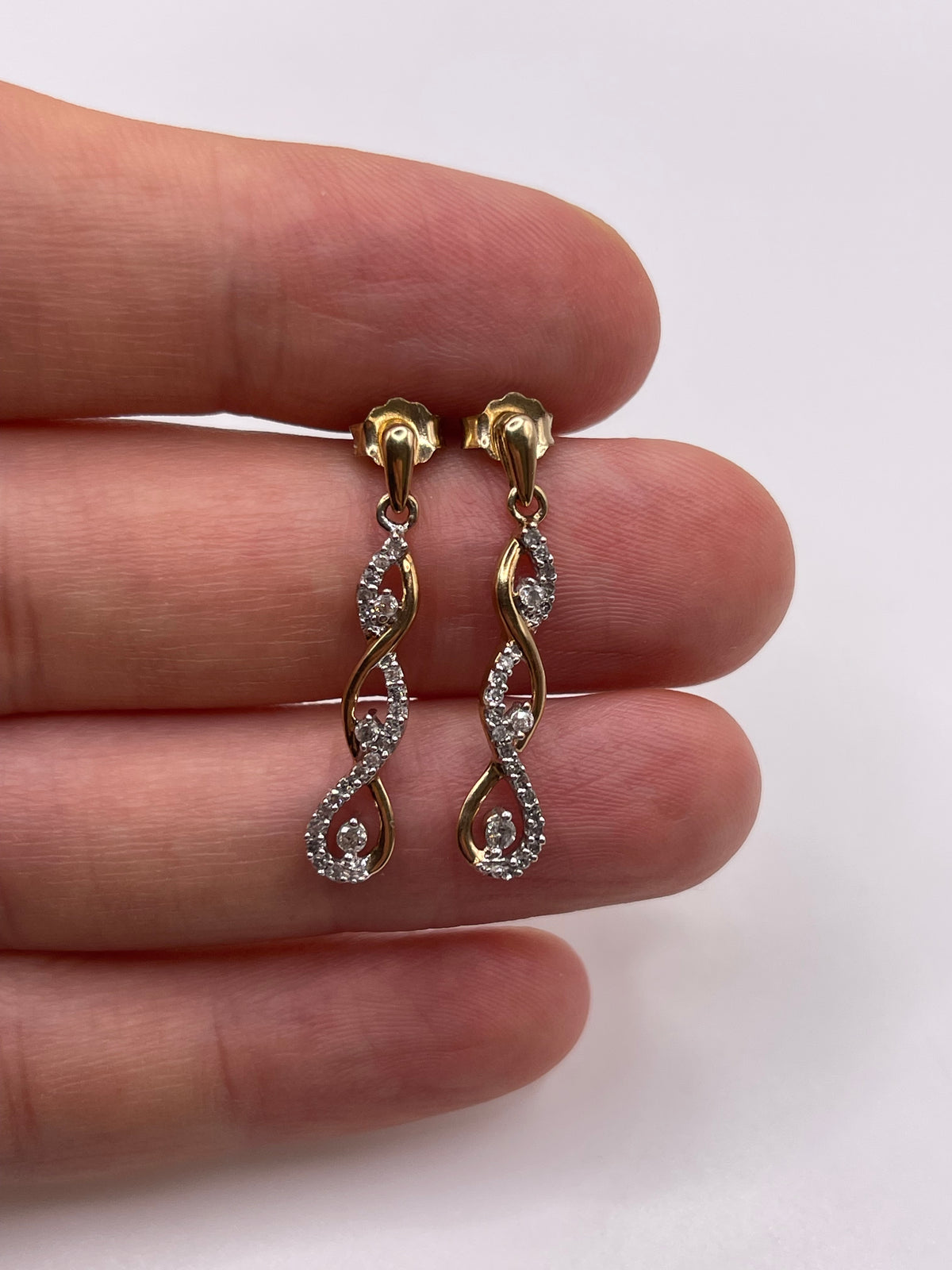 9ct gold diamond earrings