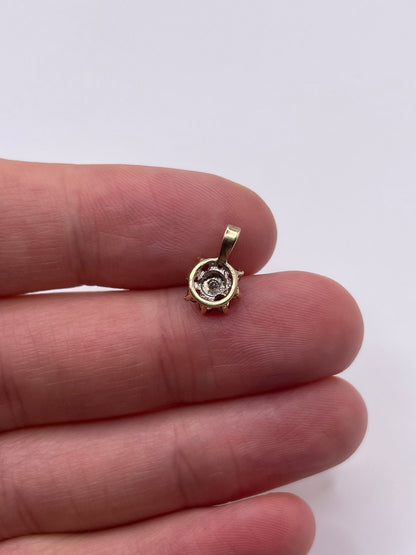 9ct gold ruby and diamond pendant