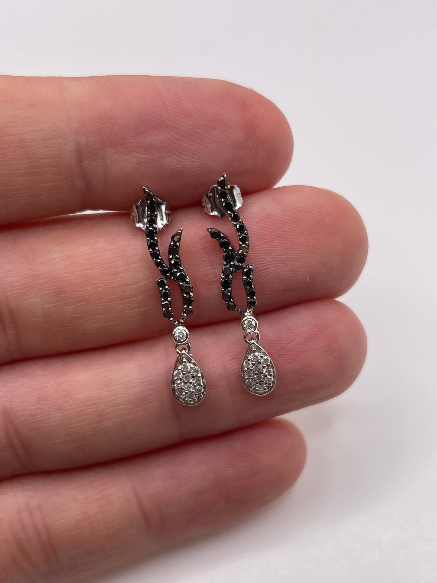9ct white gold diamond cluster earrings