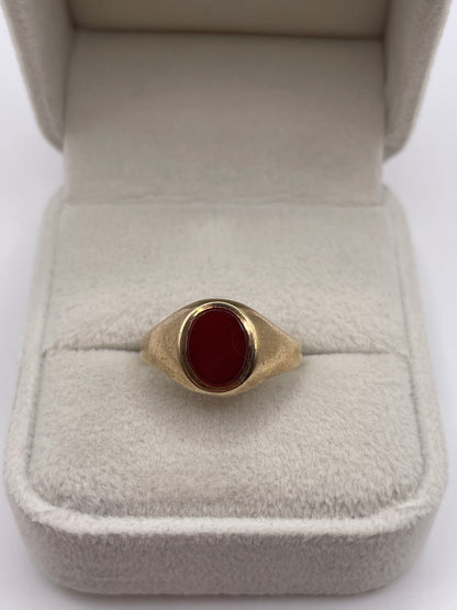 9ct gold carnelian signet ring
