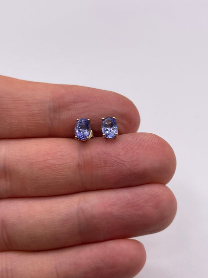 9ct gold tanzanite earrings