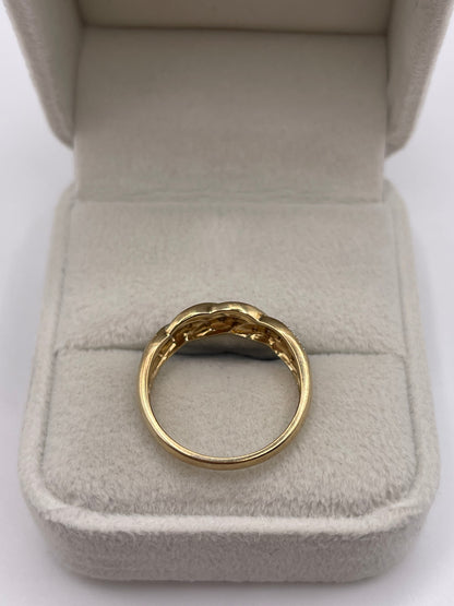 9ct gold diamond knot ring
