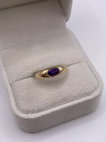 9ct gold amethyst ring