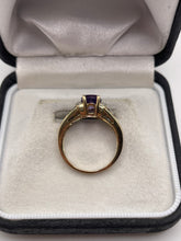 Load image into Gallery viewer, 9ct gold amethyst and diamond ring
