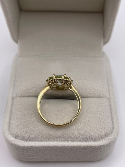 9ct gold topaz and peridot ring