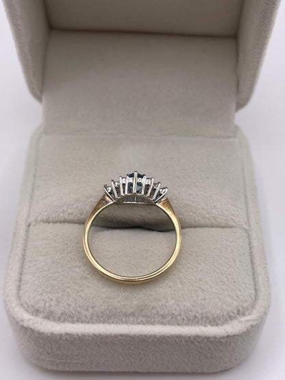 9ct gold topaz and diamond ring