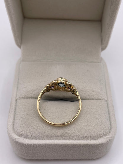 9ct gold topaz and amethyst ring