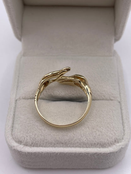 9ct gold diamond greyhound ring