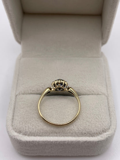 9ct gold sapphire and diamond ring