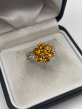 Load image into Gallery viewer, 9ct gold citrine and zircon ring
