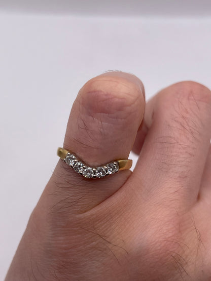 18ct gold diamond wishbone ring