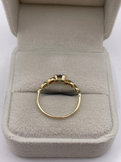 9ct gold kyanite, topaz and diamond ring