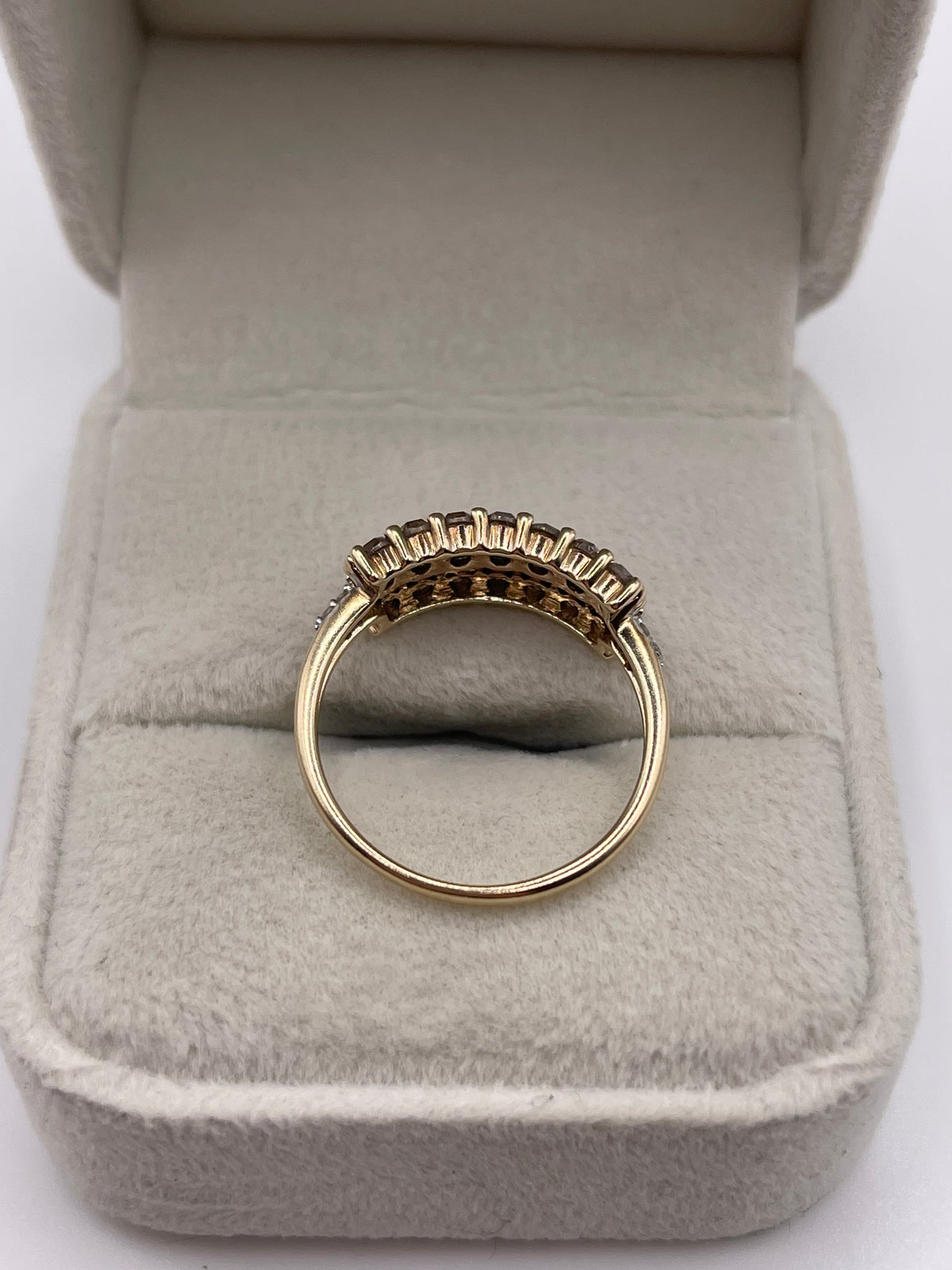 9ct gold rose cut diamond cluster ring