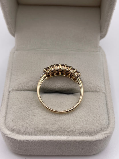 9ct gold rose cut diamond cluster ring