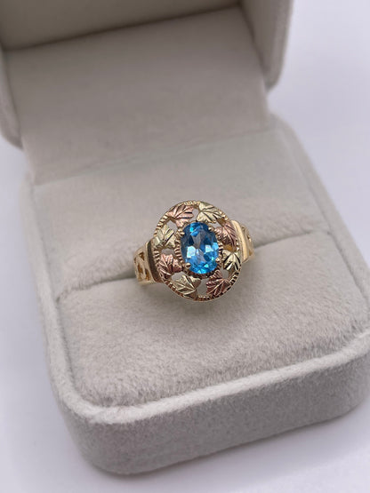 9ct gold blue topaz ring