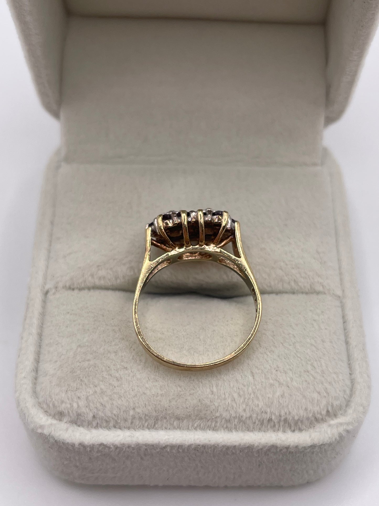 9ct gold ruby and diamond ring