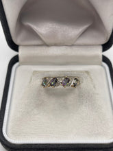 Load image into Gallery viewer, 9ct gold mystic topaz and diamond ring
