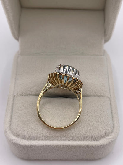 9ct gold topaz and diamond ring