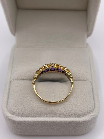 9ct gold amethyst ring