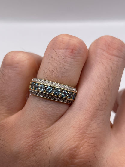 9ct gold topaz and diamond ring