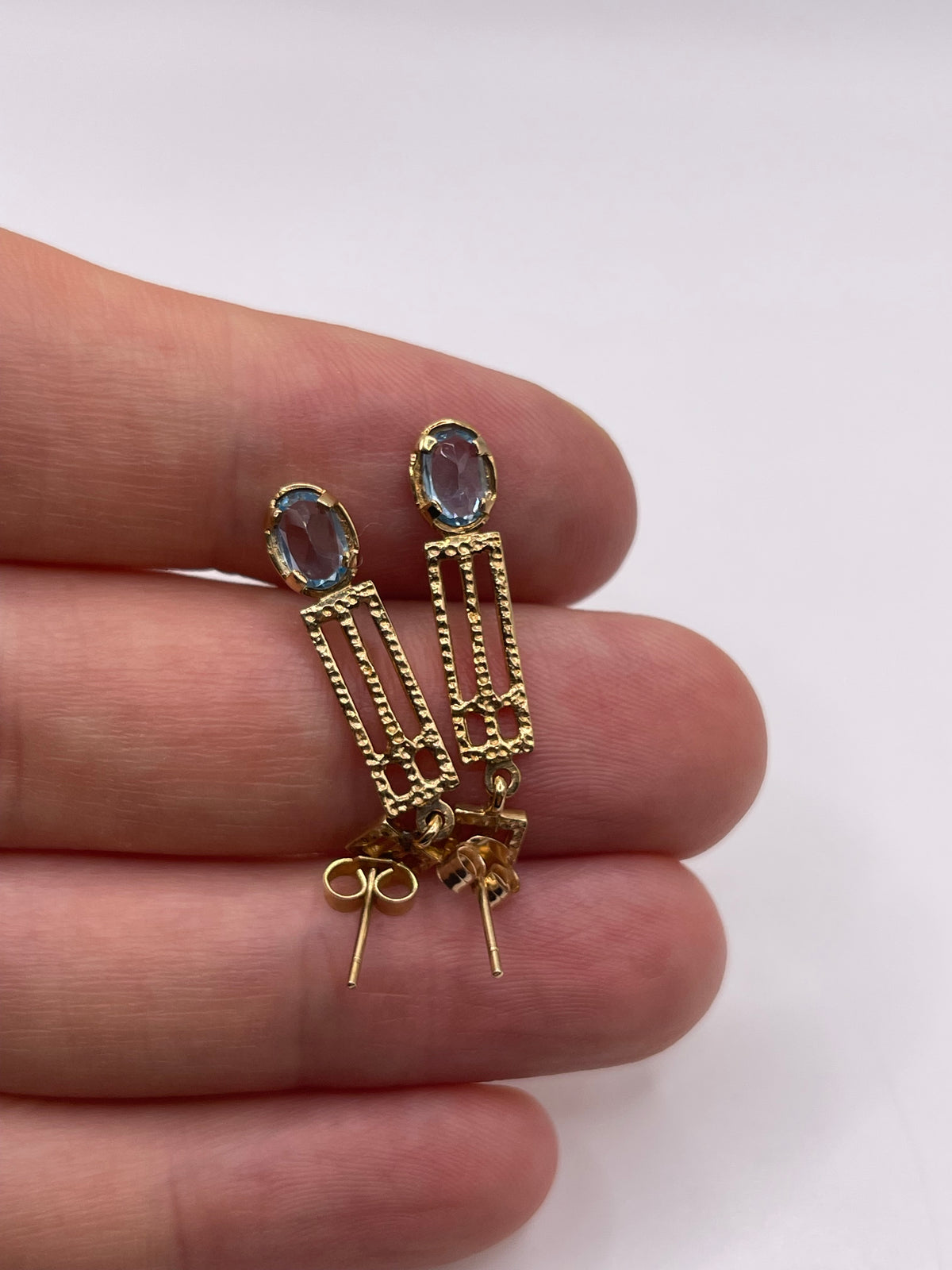 9ct gold topaz earrings