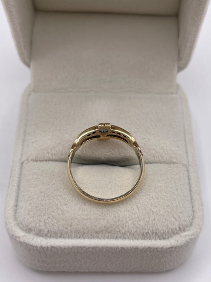9ct gold sapphire and pearl ring