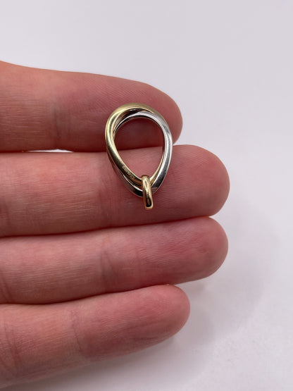 9ct two tone gold diamond pendant