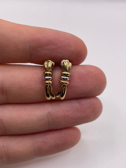 9ct tri gold earrings
