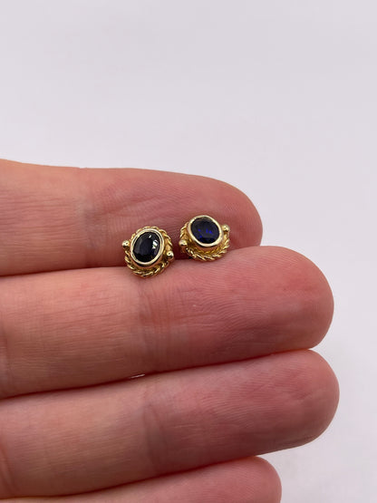 9ct gold sapphire earrings